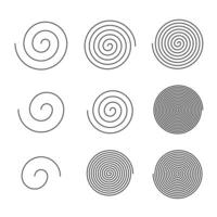 various editable spiral stroke collection vector