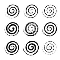 various abstract spiral grunge collection vector
