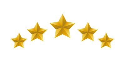 golden five star rating illustration template vector