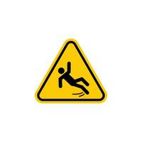 Simple Wet Floor Sign Illustration with Yellow Triangle Shape Design, Wet Floor Symbol Template Vector