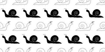 outline silhouette snail seamless pattern vector