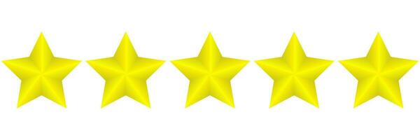 five stars rating isolated on white background vector