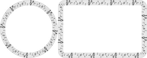 frame with note music ornament with copy space vector