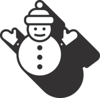 Snowman Christmas lined art style png