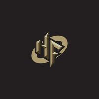 HF initials concept logo professional design esport gaming vector