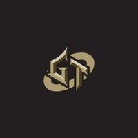 GT initials concept logo professional design esport gaming vector