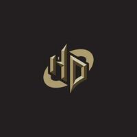 HD initials concept logo professional design esport gaming vector