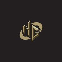 HG initials concept logo professional design esport gaming vector