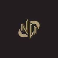 NW initials concept logo professional design esport gaming vector