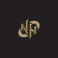 NH initials concept logo professional design esport gaming vector