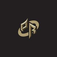 PR initials concept logo professional design esport gaming vector