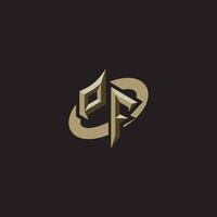 PF initials concept logo professional design esport gaming vector
