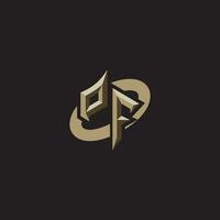 PF initials concept logo professional design esport gaming vector