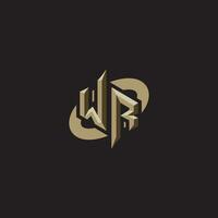 WR initials concept logo professional design esport gaming vector