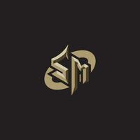 SM initials concept logo professional design esport gaming vector