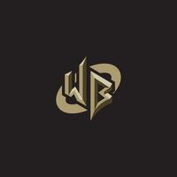 WB initials concept logo professional design esport gaming vector