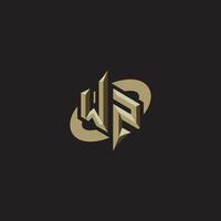 WZ initials concept logo professional design esport gaming vector