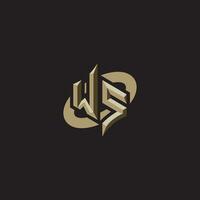 WS initials concept logo professional design esport gaming vector
