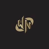 WN initials concept logo professional design esport gaming vector