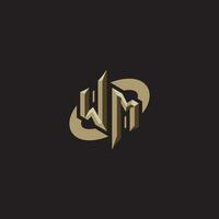WM initials concept logo professional design esport gaming vector