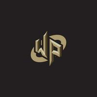 WP initials concept logo professional design esport gaming vector