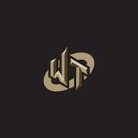 WT initials concept logo professional design esport gaming vector