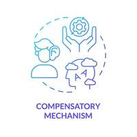 2D gradient blue icon compensatory mechanism concept, simple isolated vector, dyslexia thin linear illustration vector