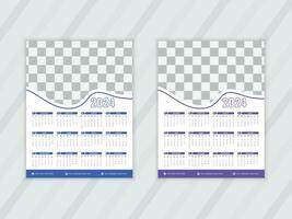 2024 Calendar Template, editable vector Free Vector Calendar 2024 modern design planner template.