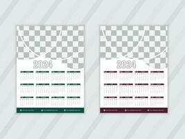 2024 Calendar Template, editable vector Free Vector Calendar 2024 modern design planner template.