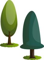 Couple of green trees vector illustration on white background