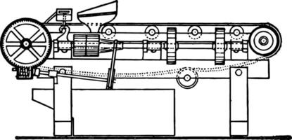 Side View of Frue Vanner, vintage illustration. vector