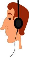 Headphone, vector or color illustration.