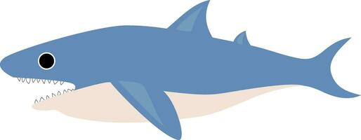 Clipart of the shark with mouth wide opened while swimming over white background, vector or color illustration