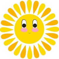 Sun shining, vector or color illustration.