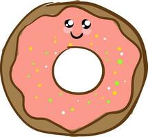 Image cute donut, vector or color illustration.