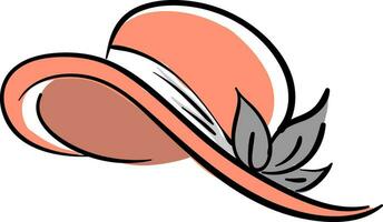 A peach-colored cartoon hat of a woman vector or color illustration