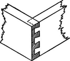 Lap Dovetail Joint, vintage illustration. vector