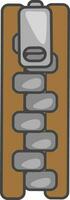 Brown-colored cartoon zipper vector or color illustration