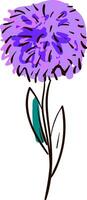 Simple purple flower vector illustration on white background.