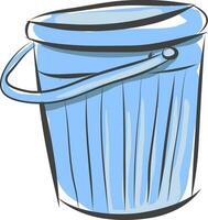 Light blue bucket vector illustration on white background.