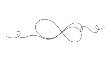 Continuous one line art infinity limitless isolated vector illustration.