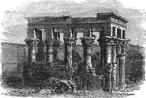 Temple of Isis at Philae, vintage engraving vector