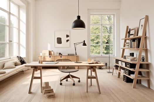 AI generated Elegant white nursery room with luxurious furniture and chandelier in a classical style with large windows and drapes photo