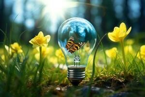 A light bulb glows brightly inside a birdcage, its rays illuminating the bars of the cage. This image is a powerful symbol of the freedom of thought and expression photo