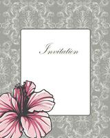 Vintage invitation card with ornate elegant retro abstract floral design vector