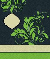 Vintage invitation card with ornate elegant retro abstract floral design vector