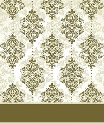 Vintage invitation card with ornate elegant retro abstract floral design
