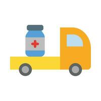 Vaccination Delivery Vector Flat Icon For Personal And Commercial Use.