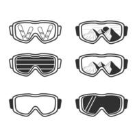 Snowboarding gafas de protección vector ilustración, tabla de snowboard gafas de protección, extremo snowboarder gráfico diseño, Snowboarding lentes vector obra de arte