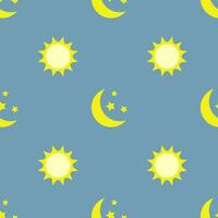 Sun and moon, seamless pattern, vector. vector